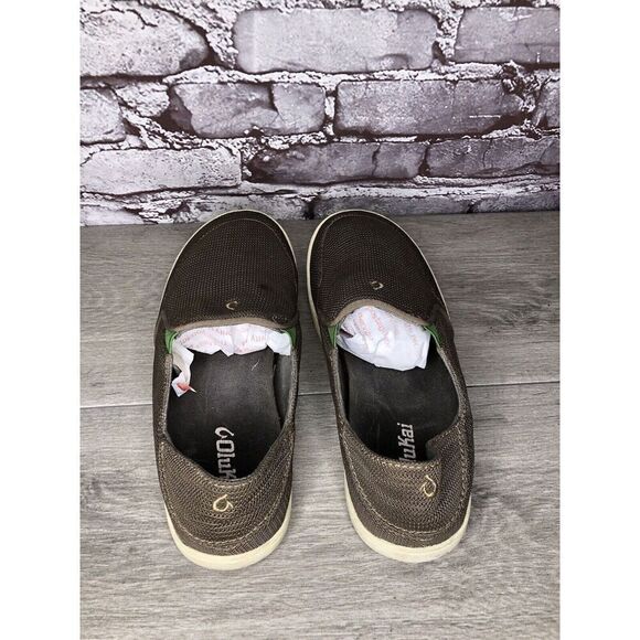 Olukai Nohea Mesh Mustang Lime Textile Slip On Casual Sneakers Men Sz 8M US/41EU - Picture 5 of 16